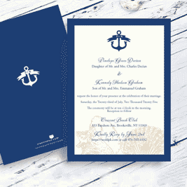 Anchor and Seashells Wedding Invitation